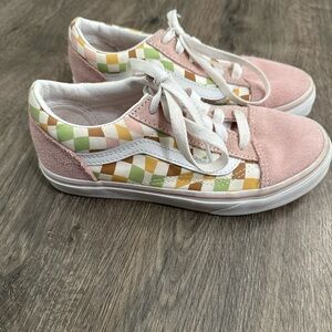 Vans Kids Pink and Checkered Sneakers